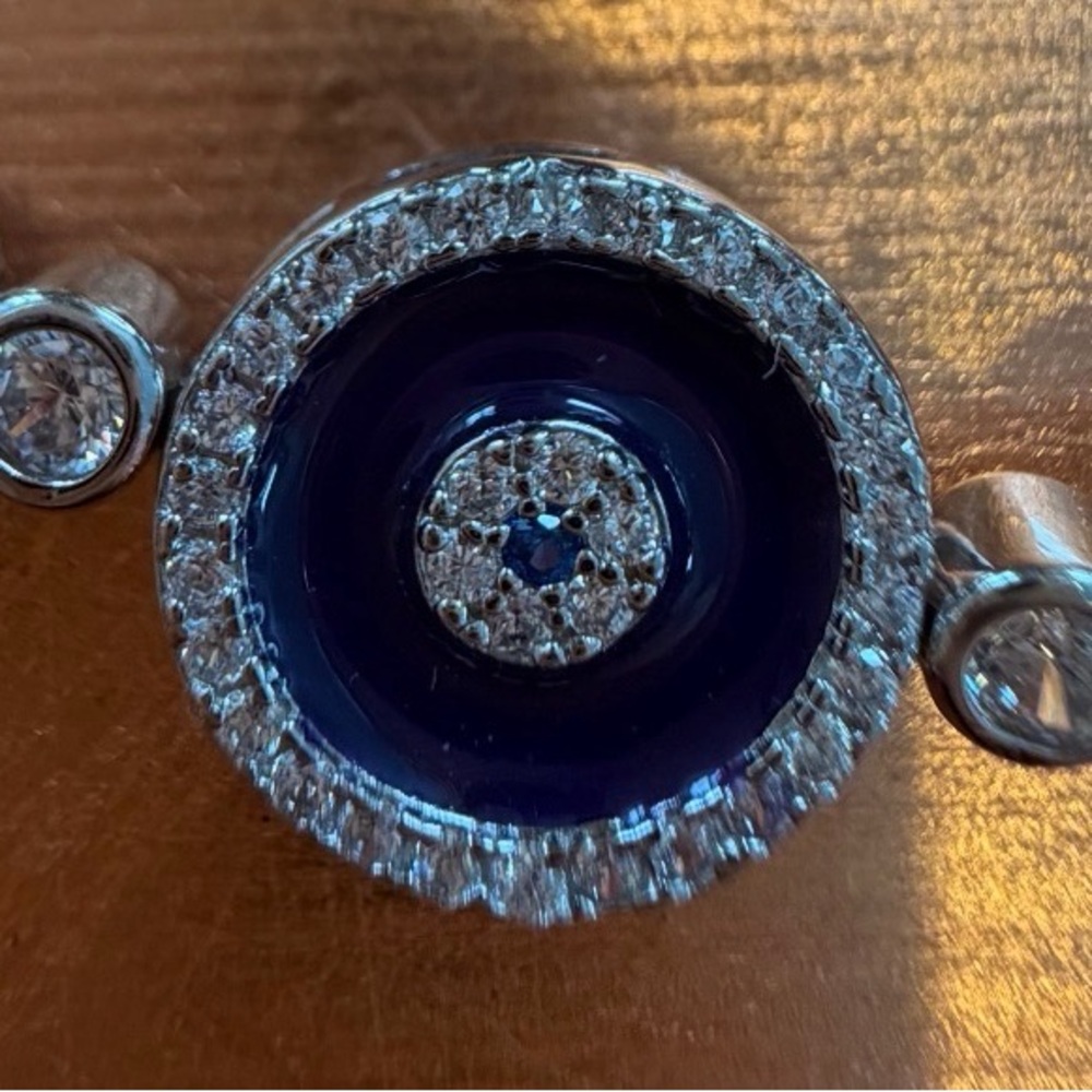 Sterling Silver Evil Eye Tennis Bracelet - Picture 6 of 11